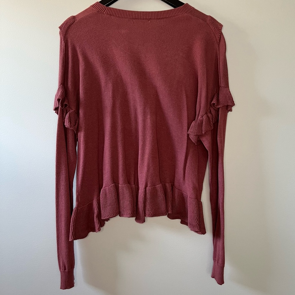 Abound Mauve Ruffled Sweater - Picture 3 of 3